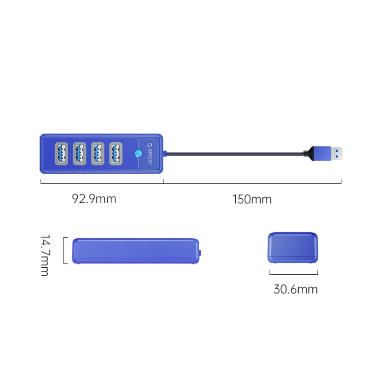 ORICO PW4U-C3 4 in 1 USB to USB Multifunctional Docking Station HUB Adapter (Blue) - USB HUB by ORICO | Online Shopping South Africa | PMC TechLife | Buy Now Pay Later Mobicred