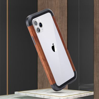 For iPhone 11 Pro R-JUST Metal + Wood Frame Protective Case - iPhone 11 Pro Cases by R-JUST | Online Shopping South Africa | PMC Jewellery