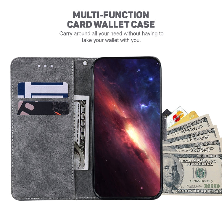 For iPhone 16e Geometric Embossed Leather Phone Case(Grey) - iPhone 16e Cases by PMC TechLife | Online Shopping South Africa | PMC TechLife | Buy Now Pay Later Mobicred