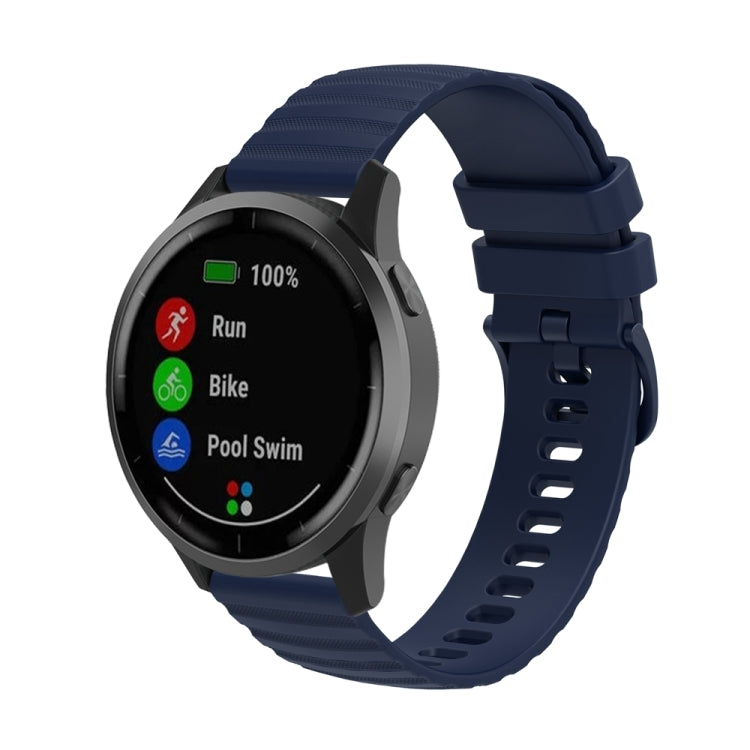 For Huawei Watch 4 / 4 Pro Wavy Dot Pattern Solid Color Silicone Watch Band(Navy Blue) - Watch Bands by PMC TechLife | Online Shopping South Africa | PMC TechLife