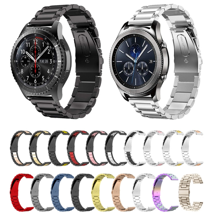 For Huawei Watch 4 / 4 Pro Three Bead Stainless Steel Watch Band(Silver Gold) - Watch Bands by PMC TechLife | Online Shopping South Africa | PMC TechLife