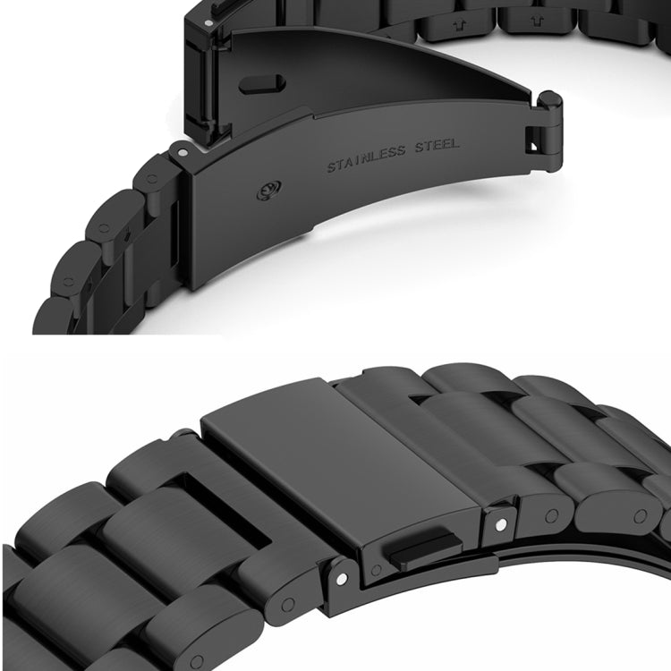 For Huawei Watch 4 / 4 Pro Three Bead Stainless Steel Watch Band(Silver Black) - Watch Bands by PMC TechLife | Online Shopping South Africa | PMC TechLife