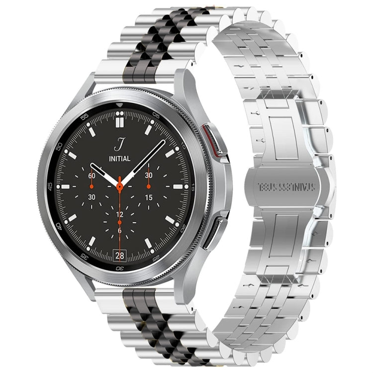 For Huawei Watch 4 / 4 Pro Five Bead Stainless Steel Watch Band(Silver Black) - Watch Bands by PMC TechLife | Online Shopping South Africa | PMC TechLife
