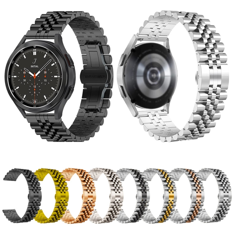 For Huawei Watch 4 / 4 Pro Five Bead Stainless Steel Watch Band(Silver Black) - Watch Bands by PMC TechLife | Online Shopping South Africa | PMC TechLife