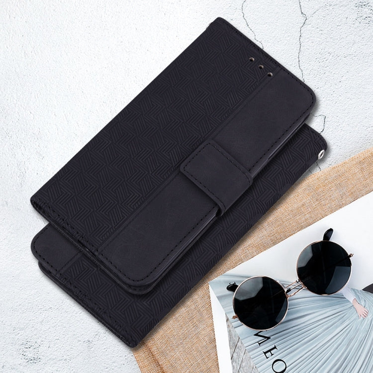 For Motorola Edge 2024 Geometric Embossed Leather Phone Case(Black) - free shipping - PMC Jewellery - Order now!