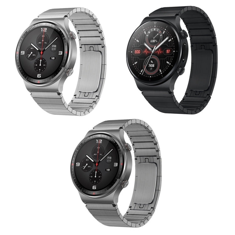 For Huawei Watch 4 / 4 Pro One Bead Stainless Steel Watch Band(Black) - Watch Bands by PMC TechLife | Online Shopping South Africa | PMC TechLife