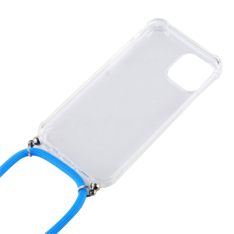 For iPhone 16 Pro Four-Corner Shockproof Transparent TPU Case with Lanyard(Black Green) - iPhone 16 Pro Cases by PMC TechLife | Online Shopping South Africa | PMC TechLife | Buy Now Pay Later Mobicred
