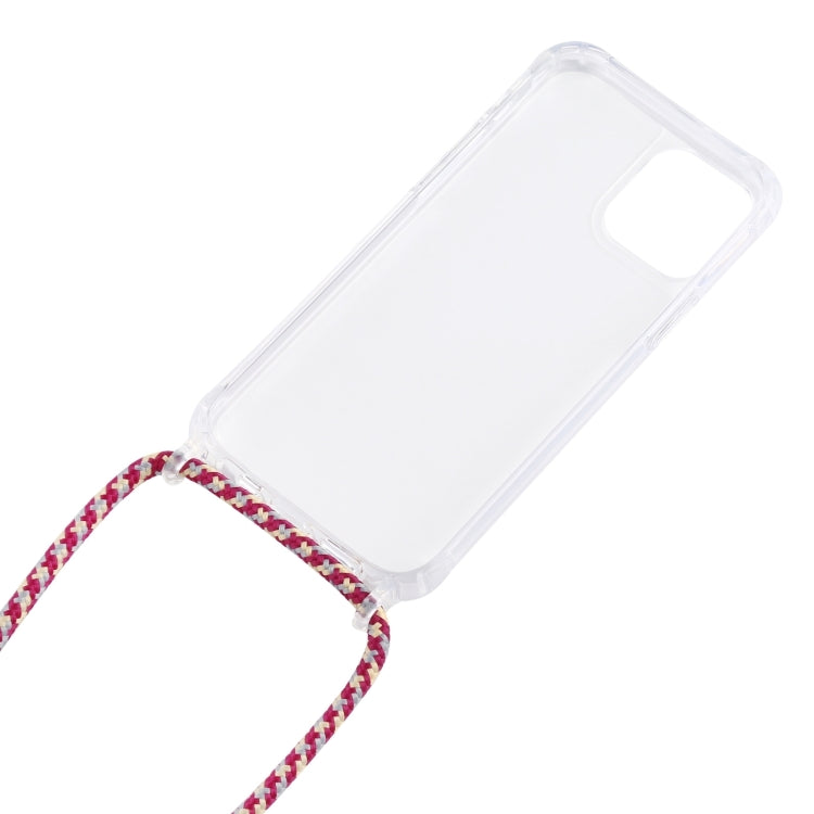 For iPhone 16 Pro Transparent Acrylic Airbag Shockproof Phone Protective Case with Lanyard(White Grey Fine Lines) - iPhone 16 Pro Cases by PMC TechLife | Online Shopping South Africa | PMC TechLife | Buy Now Pay Later Mobicred