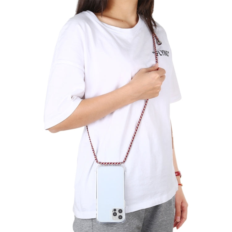 For iPhone 16 Plus Transparent Acrylic Airbag Shockproof Phone Protective Case with Lanyard(Pink) - iPhone 16 Plus Cases by PMC TechLife | Online Shopping South Africa | PMC TechLife | Buy Now Pay Later Mobicred