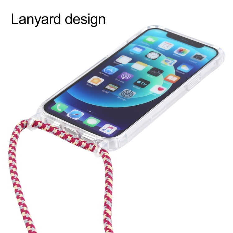 For iPhone 16 Transparent Acrylic Airbag Shockproof Phone Protective Case with Lanyard(Green White Blue) - iPhone 16 Cases by PMC TechLife | Online Shopping South Africa | PMC TechLife | Buy Now Pay Later Mobicred