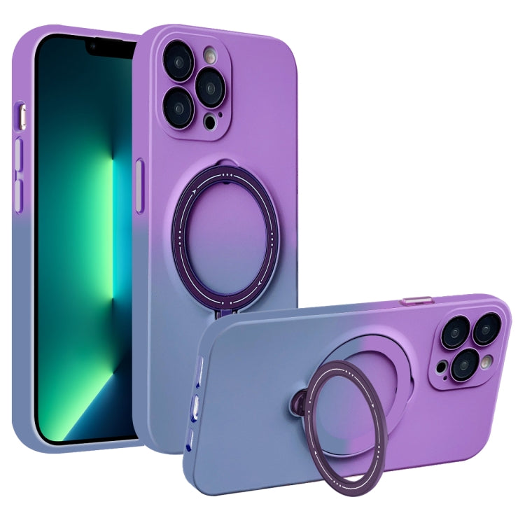 For iPhone 13 Pro MagSafe Holder Gradient TPU Phone Case(Deep Purple Gray) - iPhone 13 Pro Cases by PMC TechLife | Online Shopping South Africa | PMC TechLife