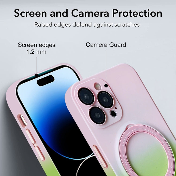 For iPhone 12 MagSafe Holder Gradient TPU Phone Case(Blue Purple) - iPhone 12 / 12 Pro Cases by PMC TechLife | Online Shopping South Africa | PMC TechLife
