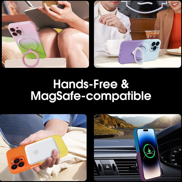 For iPhone 14 Pro Gradient TPU MagSafe Holder Phone Case(Blue Purple) - free shipping - PMC TechLife - Order now!