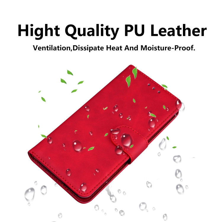 For iPhone 16e Skin Feel Pure Color Flip Leather Phone Case(Red) - iPhone 16e Cases by PMC TechLife | Online Shopping South Africa | PMC TechLife | Buy Now Pay Later Mobicred