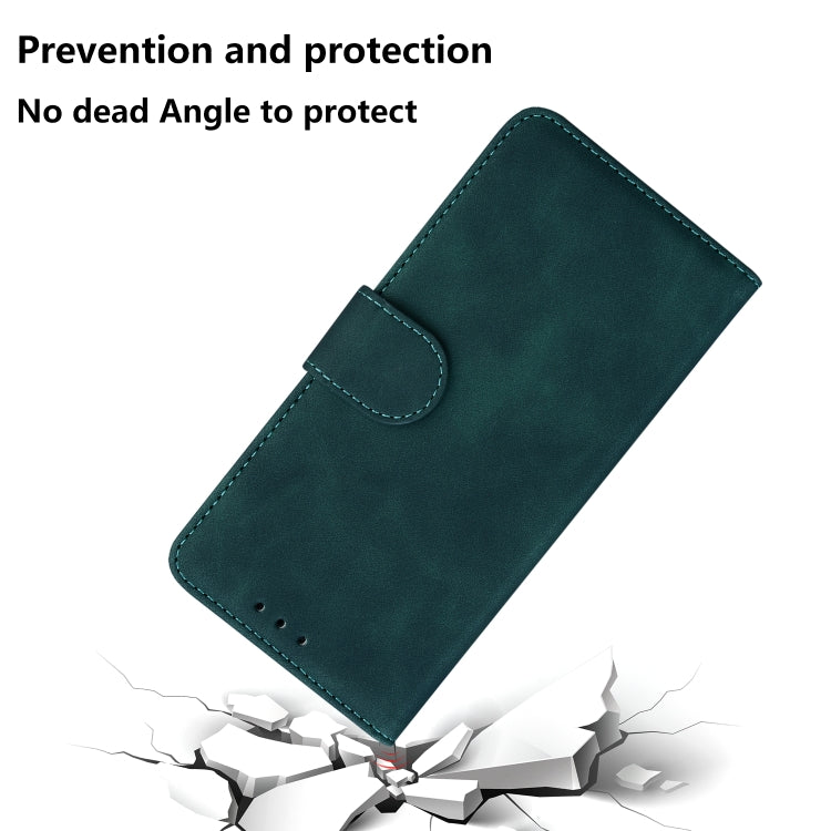 For iPhone 16e Skin Feel Pure Color Flip Leather Phone Case(Green) - iPhone 16e Cases by PMC TechLife | Online Shopping South Africa | PMC TechLife | Buy Now Pay Later Mobicred