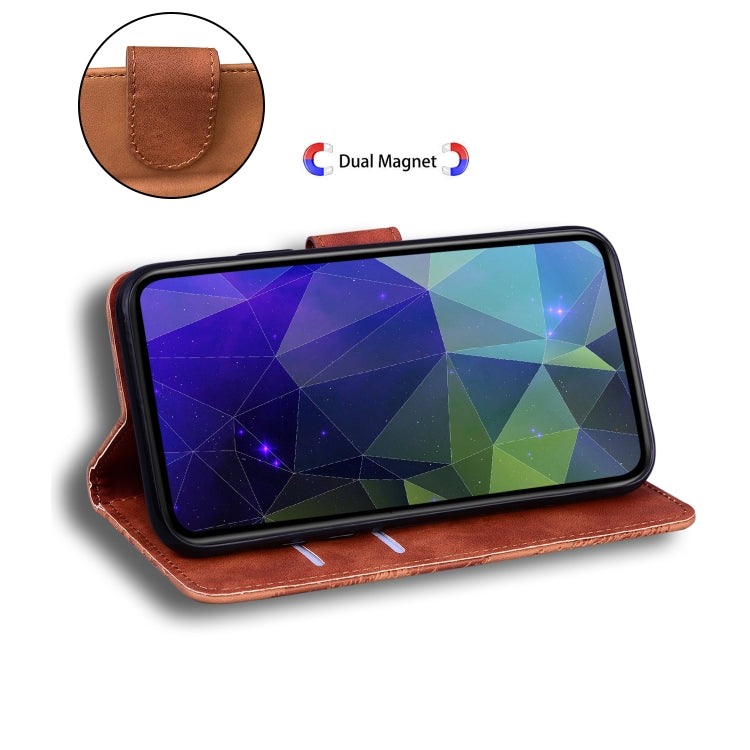 For iPhone 16e Skin Feel Pure Color Flip Leather Phone Case(Brown) - iPhone 16e Cases by PMC TechLife | Online Shopping South Africa | PMC TechLife | Buy Now Pay Later Mobicred
