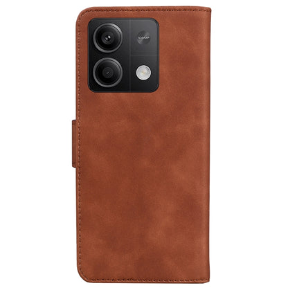 For Xiaomi Redmi Note 13 5G Skin Feel Pure Color Flip Leather Phone Case(Brown) - Note 13 Cases by PMC Jewellery | Online Shopping South Africa | PMC Jewellery | Buy Now Pay Later Mobicred