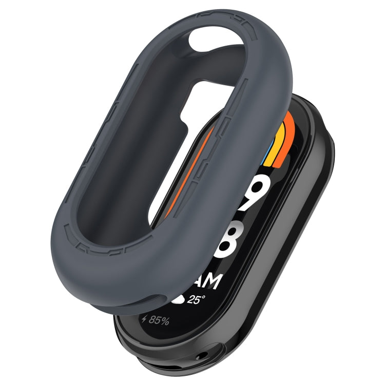 For Xiaomi Mi Band 8 Pure Color Silicone Watch Protective Case(Grey) - Watch Cases by PMC TechLife | Online Shopping South Africa | PMC TechLife