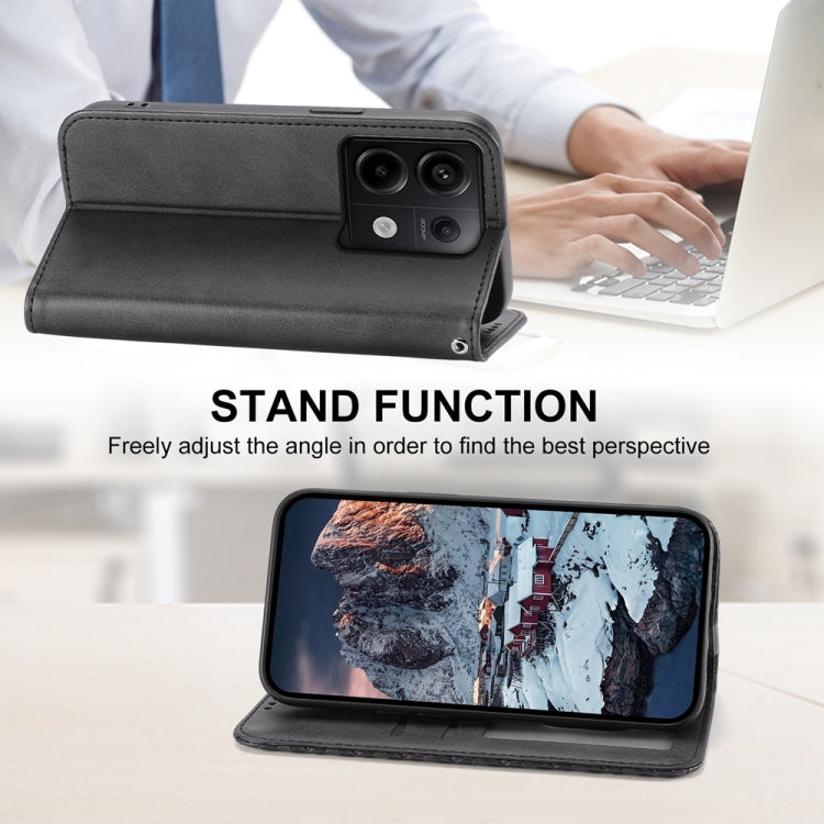 For Xiaomi Redmi Note 13 Pro 5G Cubic Grid Calf Texture Magnetic Leather Phone Case(Black) - Xiaomi Cases by PMC TechLife | Online Shopping South Africa | PMC TechLife | Buy Now Pay Later Mobicred
