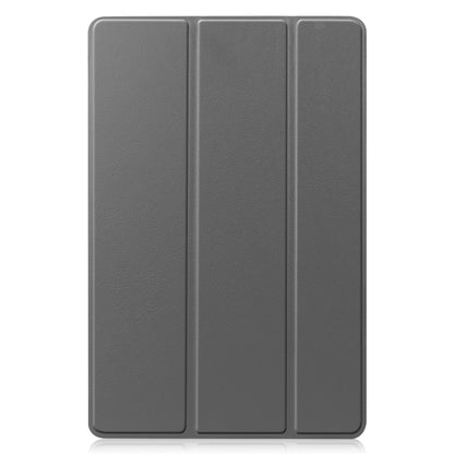 For Samsung Galaxy Tab S9 FE Custer Pure Color 3-Fold Holder Smart Leather Tablet Case(Grey) - Galaxy Tab S9 FE by PMC Jewellery | Online Shopping South Africa | PMC Jewellery | Buy Now Pay Later Mobicred