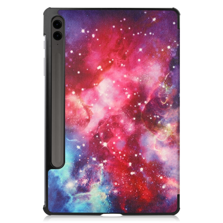 For Samsung Galaxy Tab S9 FE+ / S10+ Custer Painted 3-Fold Holder Smart Leather Tablet Case(Milky Way Nebula) - Galaxy Tab S9 FE+ by PMC Jewellery | Online Shopping South Africa | PMC Jewellery | Buy Now Pay Later Mobicred