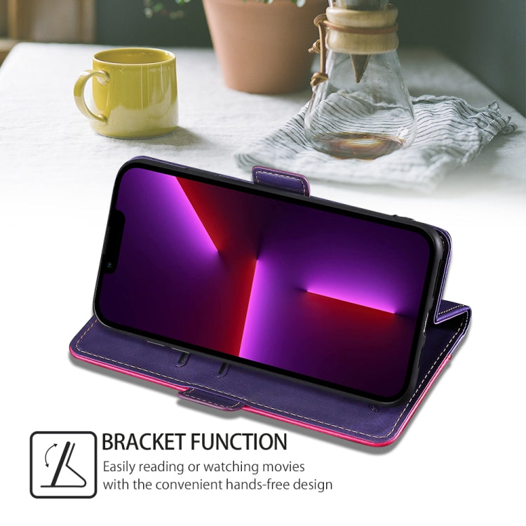 For Honor Magic6 Pro Contrast Color Side Buckle Leather Phone Case(Purple + Rose Red) - Honor Cases by PMC Jewellery | Online Shopping South Africa | PMC Jewellery | Buy Now Pay Later Mobicred