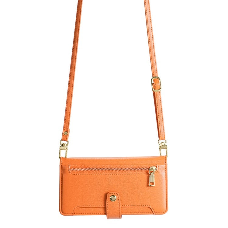 For Huawei Mate 60 Lite Sheep Texture Cross-body Zipper Wallet Leather Phone Case(Orange) - Huawei Cases by PMC TechLife | Online Shopping South Africa | PMC TechLife | Buy Now Pay Later Mobicred
