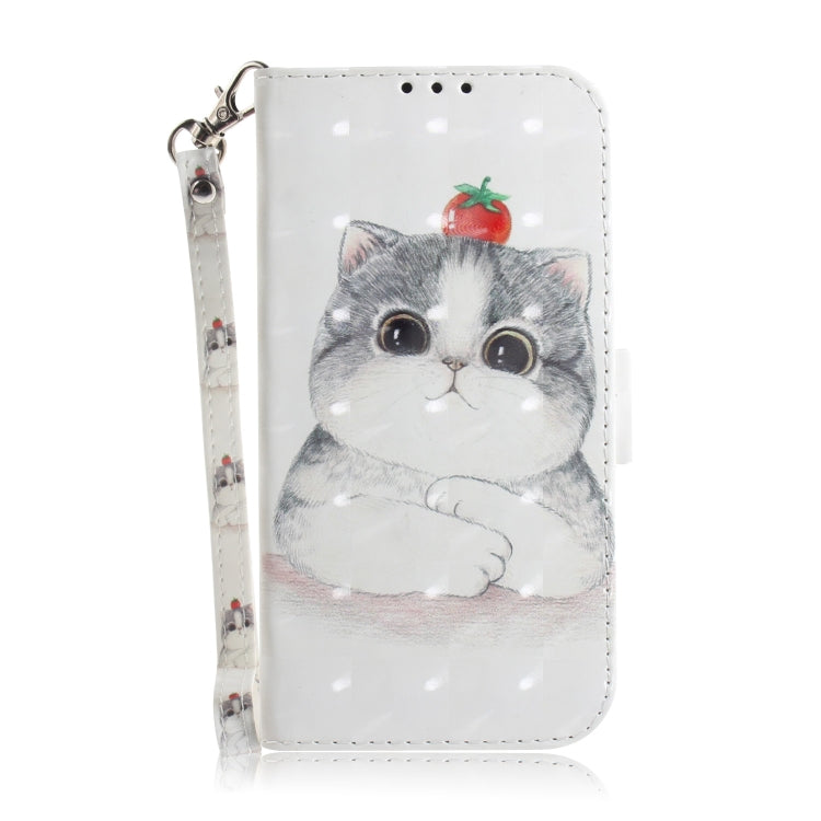 For iPhone SE 2024 3D Colored Horizontal Flip Leather Phone Case(Cute Cat) - More iPhone Cases by PMC Jewellery | Online Shopping South Africa | PMC Jewellery | Buy Now Pay Later Mobicred