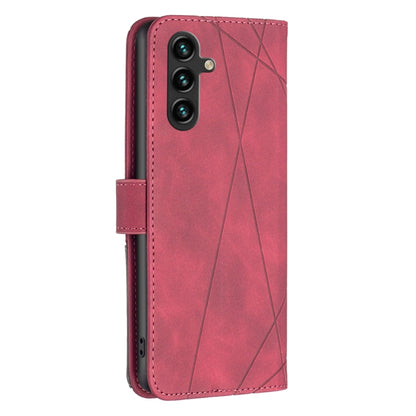 For Samsung Galaxy A55 Magnetic Buckle Rhombus Texture Leather Phone Case(Red) - Galaxy Phone Cases by PMC Jewellery | Online Shopping South Africa | PMC Jewellery