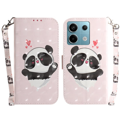 For Xiaomi Redmi Note 13 Pro 5G 3D Colored Horizontal Flip Leather Phone Case(Heart Panda) - Note 13 Pro Cases by PMC Jewellery | Online Shopping South Africa | PMC Jewellery | Buy Now Pay Later Mobicred