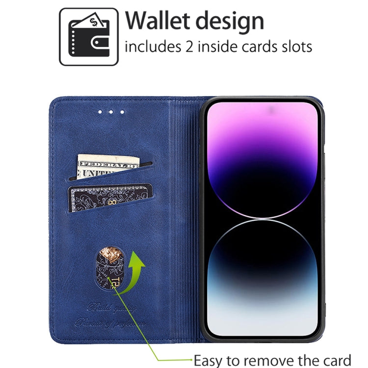 For Honor Magic6 Pro Cow Texture Magnetic Leather Phone Case(Blue) - free shipping - PMC Jewellery - Order now!