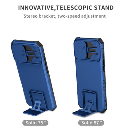 For iPhone 16 Plus Stereoscopic Holder Sliding Camshield Phone Case(Blue) - iPhone 16 Plus Cases by PMC Jewellery | Online Shopping South Africa | PMC Jewellery | Buy Now Pay Later Mobicred