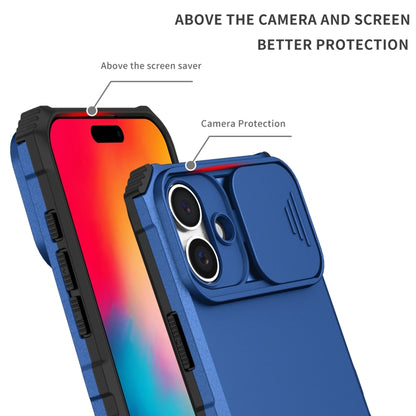 For iPhone 16 Plus Stereoscopic Holder Sliding Camshield Phone Case(Blue) - iPhone 16 Plus Cases by PMC Jewellery | Online Shopping South Africa | PMC Jewellery | Buy Now Pay Later Mobicred