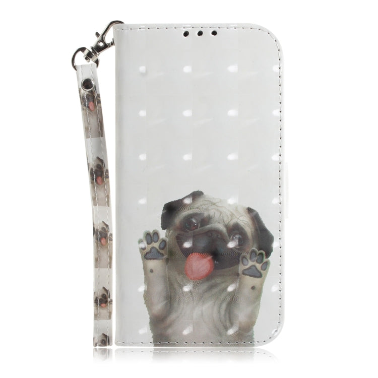 For Motorola Edge 2024 3D Colored Flip Leather Phone Case(Pug) - Motorola Cases by PMC Jewellery | Online Shopping South Africa | PMC Jewellery | Buy Now Pay Later Mobicred