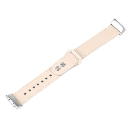 For Fitbit Charge 5 PU Leather Replacement Watch Band(Creamy White) - Watch Bands by PMC Jewellery | Online Shopping South Africa | PMC Jewellery | Buy Now Pay Later Mobicred