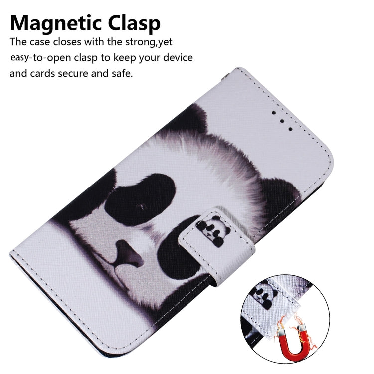 For iPhone 16e Coloured Drawing Flip Leather Phone Case(Panda) - iPhone 16e Cases by PMC TechLife | Online Shopping South Africa | PMC TechLife | Buy Now Pay Later Mobicred