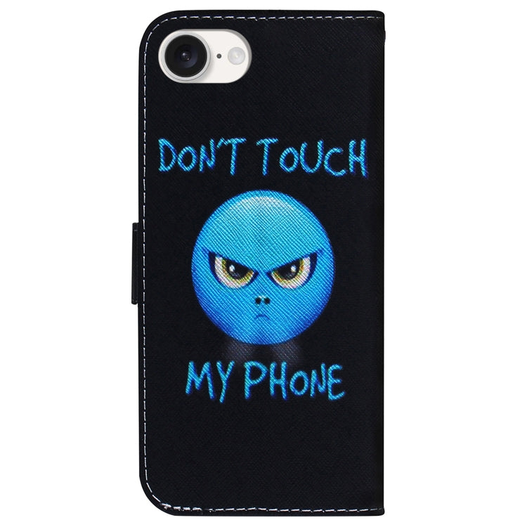For iPhone 16e Coloured Drawing Flip Leather Phone Case(Anger) - iPhone 16e Cases by PMC TechLife | Online Shopping South Africa | PMC TechLife | Buy Now Pay Later Mobicred