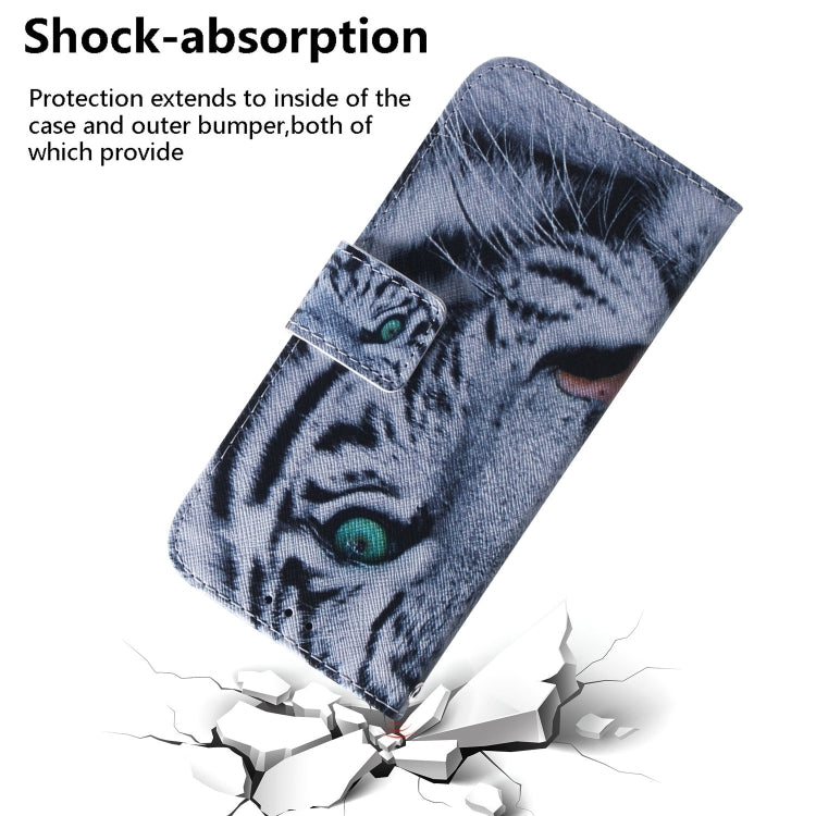 For iPhone 16 Coloured Drawing Flip Leather Phone Case(Tiger) - iPhone 16 Cases by PMC Jewellery | Online Shopping South Africa | PMC Jewellery | Buy Now Pay Later Mobicred