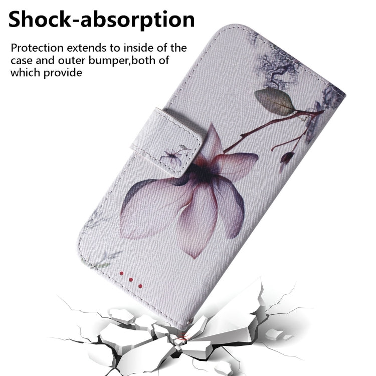For iPhone 16 Coloured Drawing Flip Leather Phone Case(Magnolia) - iPhone 16 Cases by PMC TechLife | Online Shopping South Africa | PMC TechLife | Buy Now Pay Later Mobicred