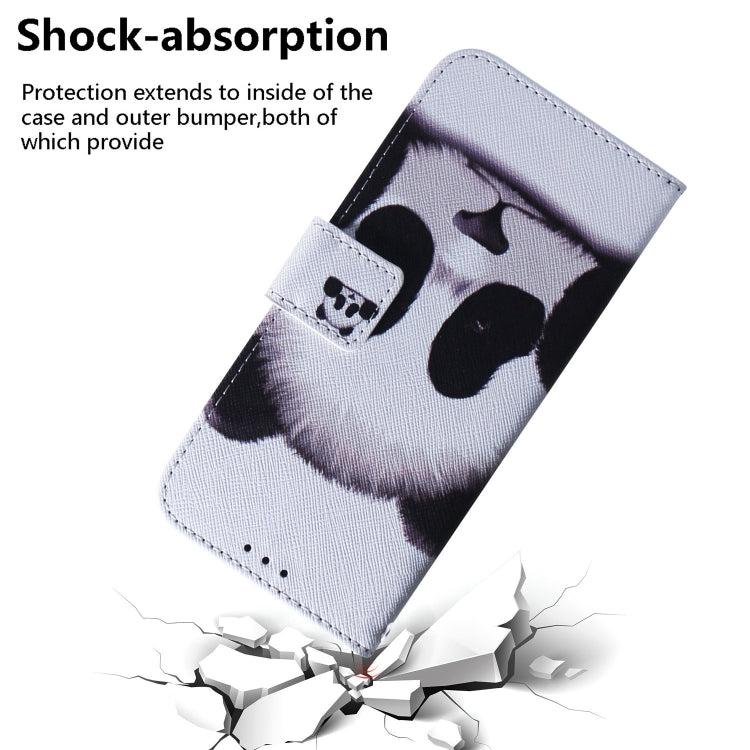 For iPhone 16 Plus Coloured Drawing Flip Leather Phone Case(Panda) - iPhone 16 Plus Cases by PMC TechLife | Online Shopping South Africa | PMC TechLife | Buy Now Pay Later Mobicred