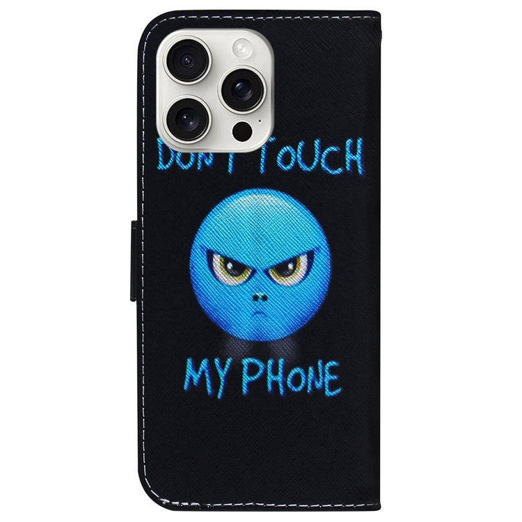 For iPhone 16 Pro Max Coloured Drawing Flip Leather Phone Case(Anger) - iPhone 16 Pro Max Cases by PMC Jewellery | Online Shopping South Africa | PMC Jewellery | Buy Now Pay Later Mobicred