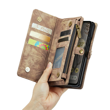 For Google Pixel Fold CaseMe 008 Detachable Multifunctional Retro Frosted Horizontal Flip Phone Leather Case with Zipper Wallet(Brown) - Google Cases by CaseMe | Online Shopping South Africa | PMC Jewellery | Buy Now Pay Later Mobicred