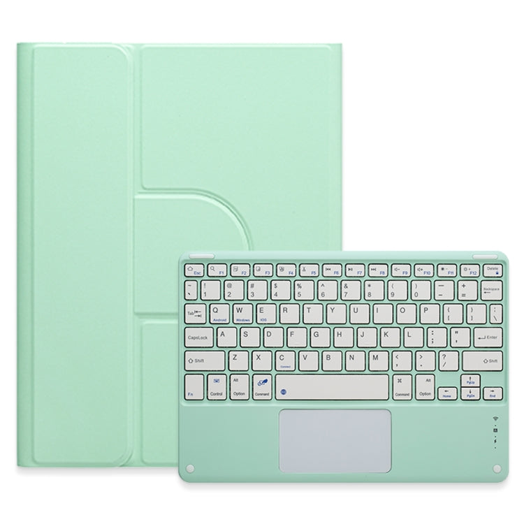 For iPad 10.2 2021 / Air 2019 Square Button 360 Degree Rotatable Bluetooth Keyboard Leather Case with Touchpad(Mint Green) - Universal by PMC TechLife | Online Shopping South Africa | PMC TechLife
