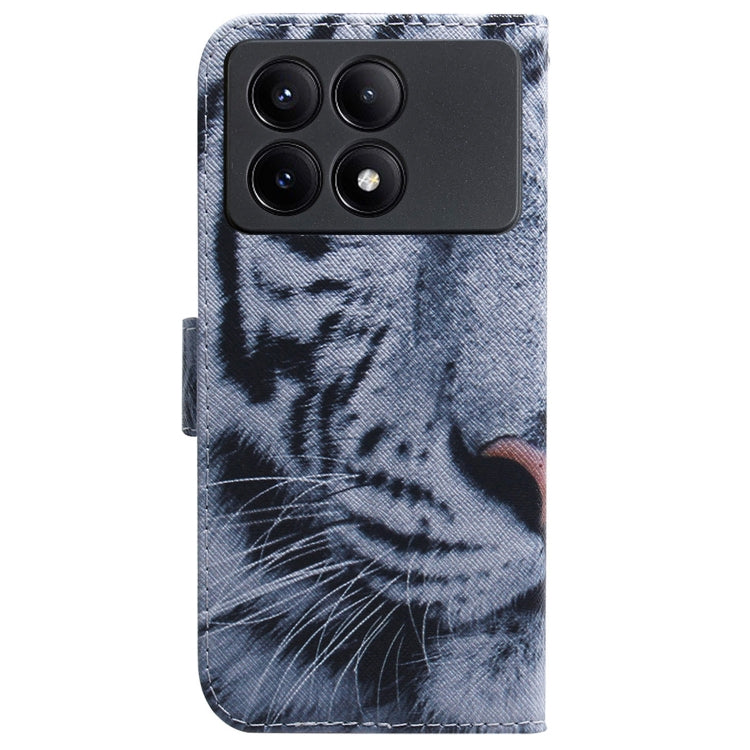 For Xiaomi Redmi K70E / Poco X6 Pro Coloured Drawing Flip Leather Phone Case(Tiger) - K70E Cases by PMC TechLife | Online Shopping South Africa | PMC TechLife | Buy Now Pay Later Mobicred