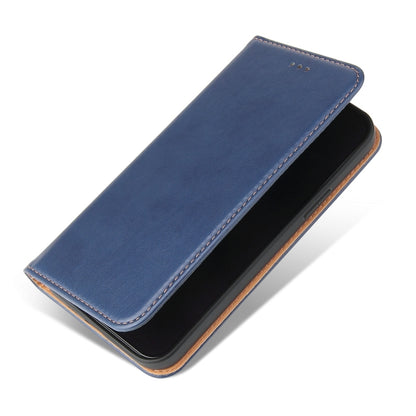 For iPhone 15 Fierre Shann PU Genuine Leather Texture Phone Case(Blue) - iPhone 15 Cases by FIERRE SHANN | Online Shopping South Africa | PMC Jewellery | Buy Now Pay Later Mobicred