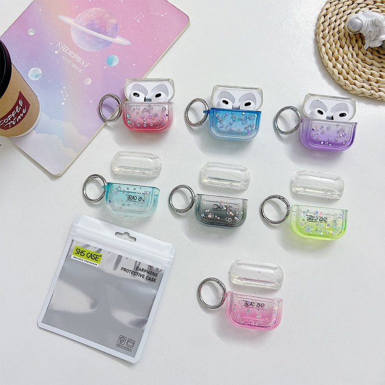 For AirPods Pro 2 Transparent Glitter Bluetooth Earphone Protective Case(Dark Blue) - For AirPods Pro 2 by PMC Jewellery | Online Shopping South Africa | PMC Jewellery | Buy Now Pay Later Mobicred
