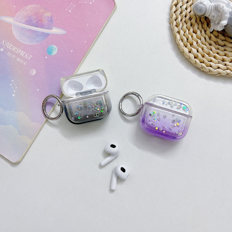 For AirPods Pro Transparent Glitter Bluetooth Earphone Protective Case(Red) - For AirPods Pro by PMC Jewellery | Online Shopping South Africa | PMC Jewellery | Buy Now Pay Later Mobicred