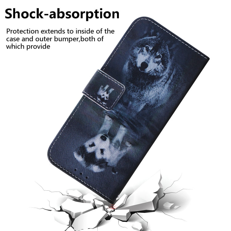 For OPPO Reno11 F Global Coloured Drawing Flip Leather Phone Case(Wolf and Dog) - Reno11 F Cases by PMC Jewellery | Online Shopping South Africa | PMC Jewellery | Buy Now Pay Later Mobicred