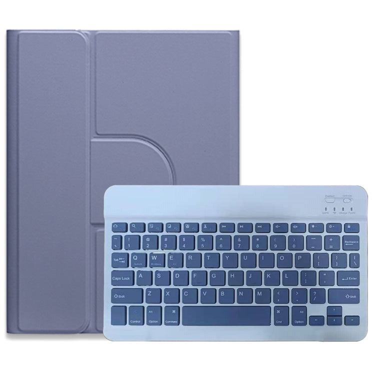 For iPad 10.2 2021 / Air 2019 Square Button 360 Degree Rotatable Bluetooth Keyboard Leather Case(Lavender Purple) - Universal by PMC TechLife | Online Shopping South Africa | PMC TechLife