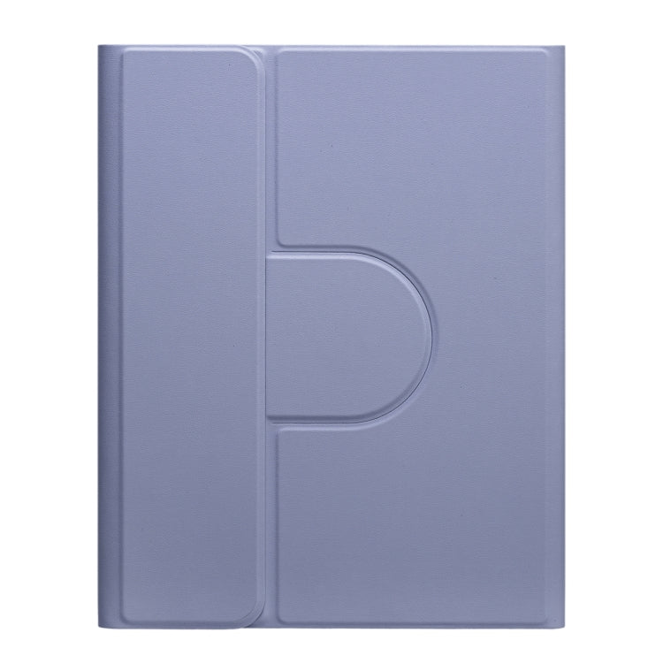 For iPad 10.2 2021 / Air 2019 Round Button 360 Degree Rotatable Bluetooth Keyboard Leather Case(Lavender Purple) - Universal by PMC TechLife | Online Shopping South Africa | PMC TechLife